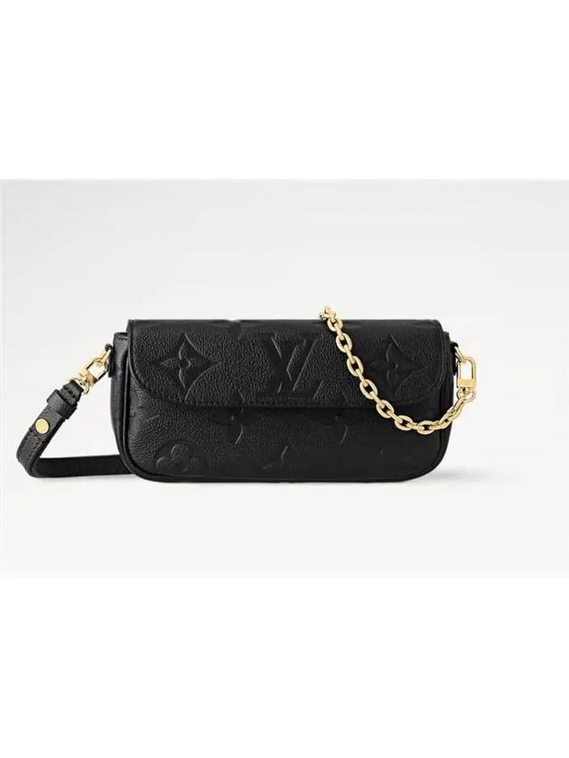 Women's Ivy Monogram Empreinte Chain Shoulder Bag Black - LOUIS VUITTON - BALAAN 3