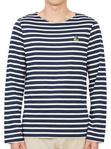 Minquiers Cotton Long Sleeve T-Shirt Navy - SAINT JAMES - BALAAN 1