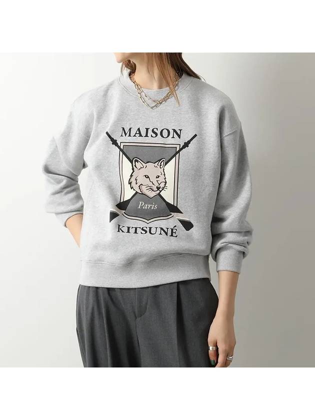 College Fox Print Sweatshirt Light Grey Melange - MAISON KITSUNE - BALAAN 2