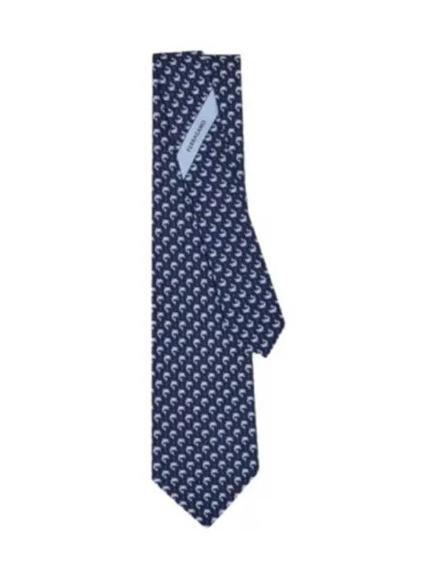 Dolphin Print Silk Tie Navy - SALVATORE FERRAGAMO - BALAAN 2