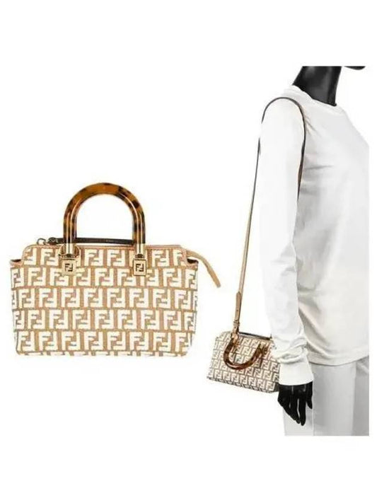 By The Way Mini Raffia Boston Tote Bag Beige - FENDI - BALAAN 2