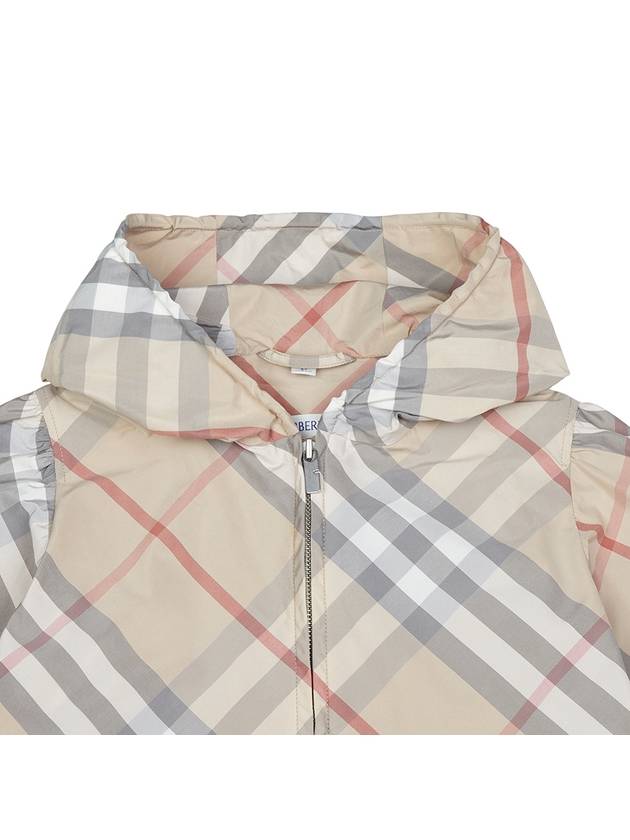 Kids Check Hooded Zip-Up Jacket Pale Stone - BURBERRY - BALAAN 5