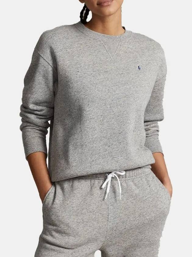 Embroidered Logo Pony Fleece Sweatshirt Grey - POLO RALPH LAUREN - BALAAN 3