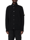 Wappen High Neck Button Up Wool Cardigan Black - STONE ISLAND - BALAAN 2