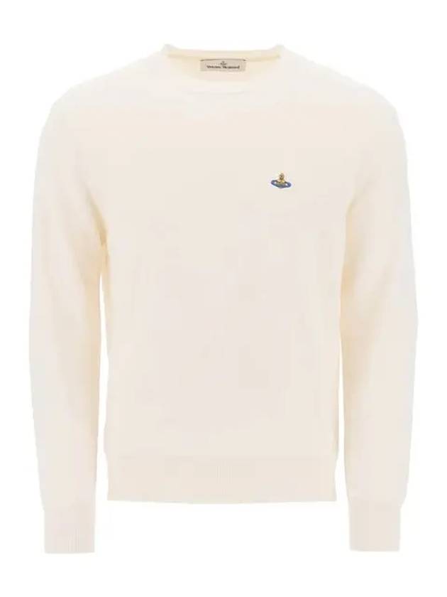 ORB Embroidered Crew Neck Knit Top Cream - VIVIENNE WESTWOOD - BALAAN 2