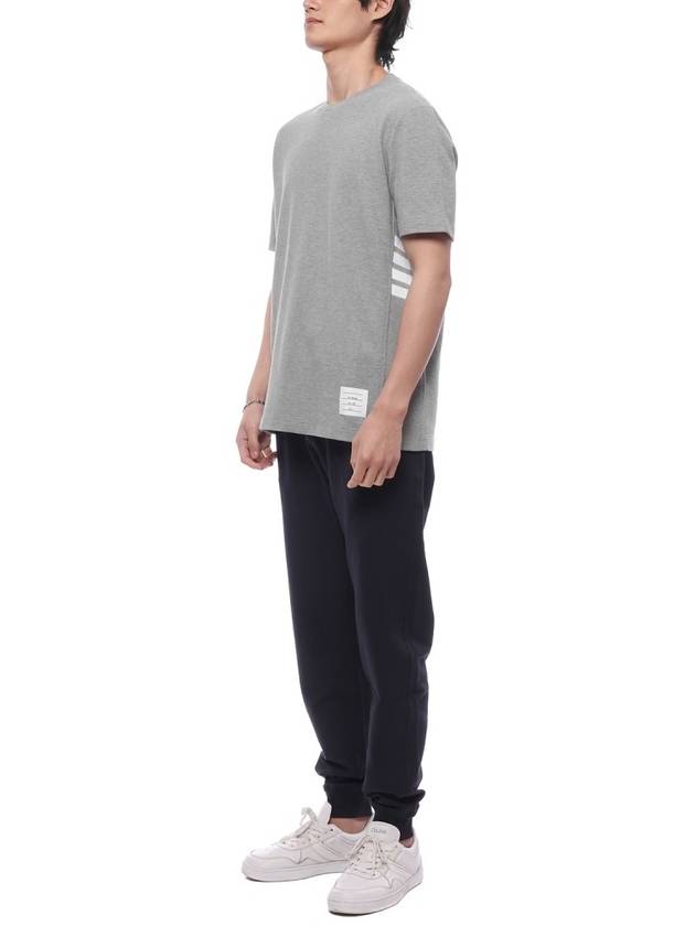 Classic Pique Rib Side Insert 4-Bar Short Sleeve T-Shirt Light Grey - THOM BROWNE - BALAAN 5