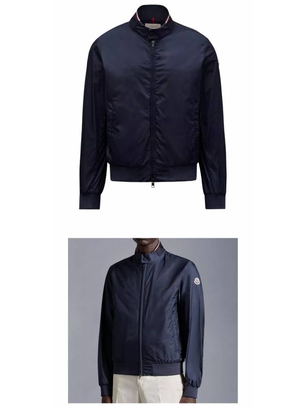 1A00155 68352 775 REPPE Logo Patch Neck Button Jacket Blue Navy Men's Jacket TLS - MONCLER - BALAAN 4