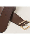 Logo Engraved Buckle Calfskin Belt Brown - MIU MIU - BALAAN 3