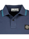 Men's Two Line Wappen Patch Cotton Short Sleeve Polo Shirt Dark Blue - STONE ISLAND - BALAAN 6