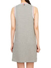 Women's Classic Pique Stripe V-Neck Cotton Tennis Dress Grey - THOM BROWNE - BALAAN 4