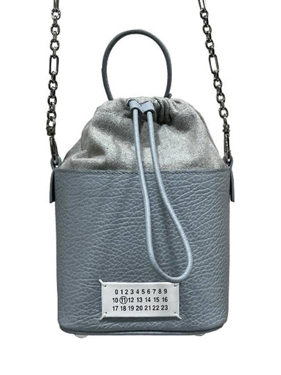 5AC Number Logo Texture Leather Bucket Bag Pale Blue - MAISON MARGIELA - BALAAN 2