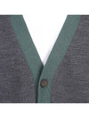 Bold Fox Head Patch Two-Tone Cardigan Grey - MAISON KITSUNE - BALAAN 9