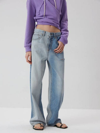 Color blocking denim pants - REAL ME ANOTHER ME - BALAAN 2