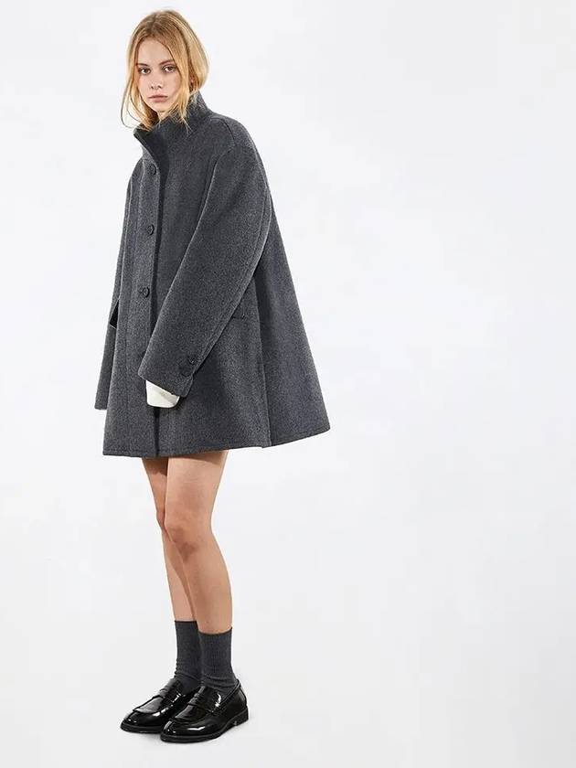 oversized china collar half coat melange gray - VOYONN - BALAAN 2