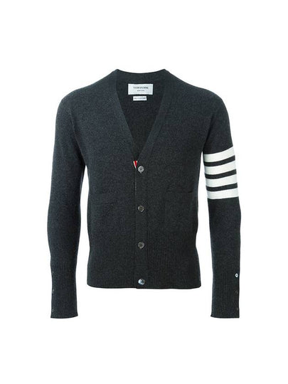 Men's Diagonal Classic Cashmere Cardigan Dark Grey - THOM BROWNE - BALAAN 2