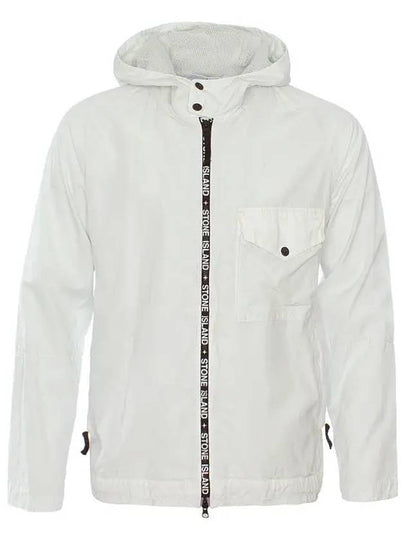 Logo Zipper Cupro Nylon Hooded Jacket White - STONE ISLAND - BALAAN 2