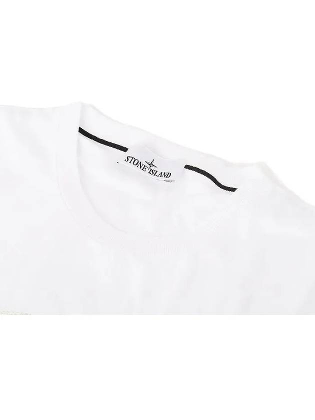 Stitch Embroidered Logo Short Sleeve T-Shirt White - STONE ISLAND - BALAAN 4