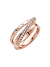 Crossover Pave Triple Band Ring Rose Gold - PANDORA - BALAAN 1