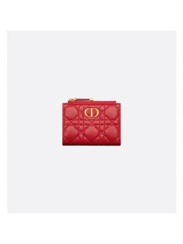 Caro Dahlia Cannage Half Wallet Red - DIOR - BALAAN 1