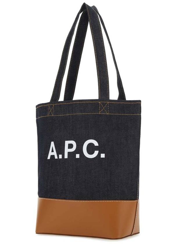 Logo Denim Axel Small Tote Bag Brown - A.P.C. - BALAAN 3