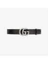 GG Marmont Double Buckle Belt Black Silver - GUCCI - BALAAN 2