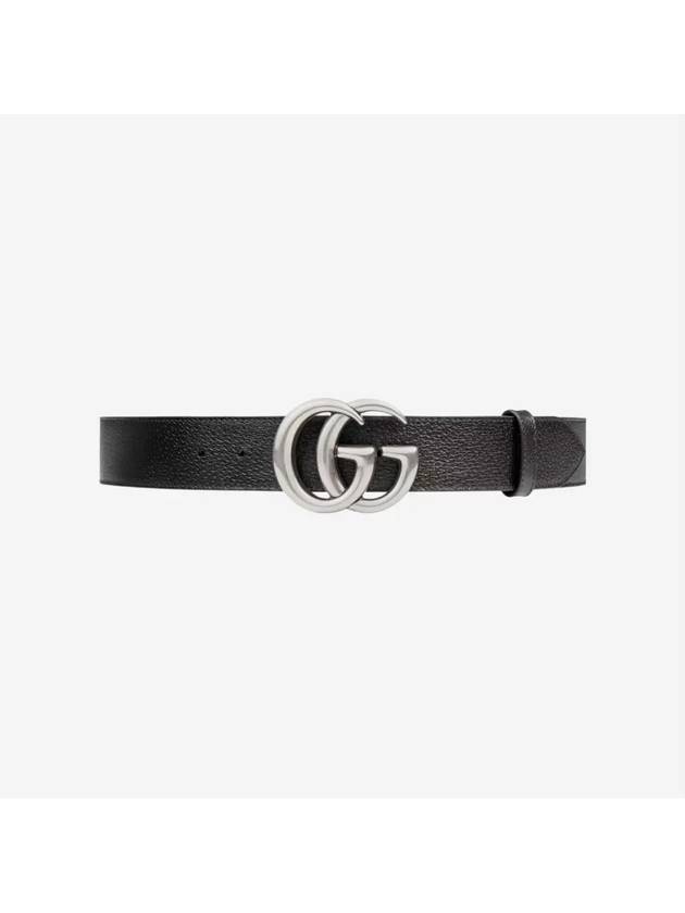 GG Marmont Double Buckle Belt Black Silver - GUCCI - BALAAN 2