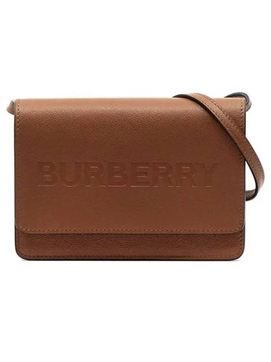 Hampshire Embossed Logo Flap Cross Bag Brown - BURBERRY - BALAAN 2