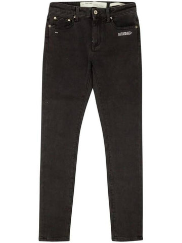 graphic thread slim fit jeans - OFF WHITE - BALAAN 1