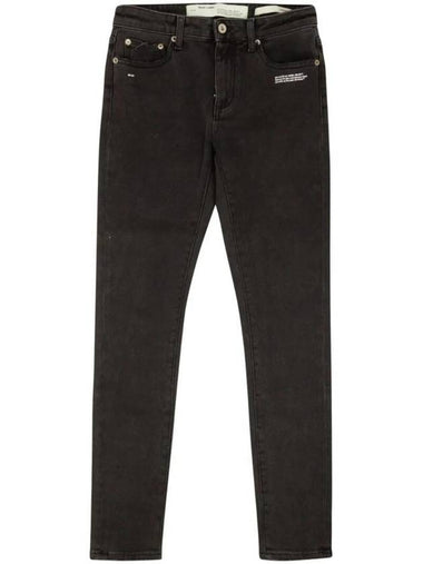 Graphic Thread Slim Fit Jeans Black - OFF WHITE - BALAAN 1