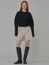 Sequential delivery on September 27th Round neck wool crop knit cardigan Black - OPENING SUNSHINE - BALAAN 5