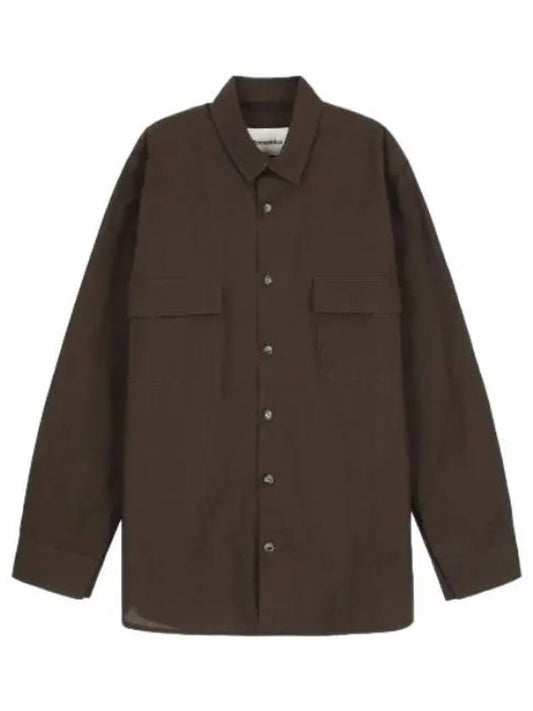 Nanushka Zari Leather Shirt Dark Brown - NANUSHKA - BALAAN 1