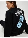 AU Australia FUZZY DICE Crew Sweatshirt ST124W2204 Black WOMENS - STUSSY - BALAAN 1