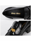 Penny Brushed Heel Leather Loafer Black - MIU MIU - BALAAN 5