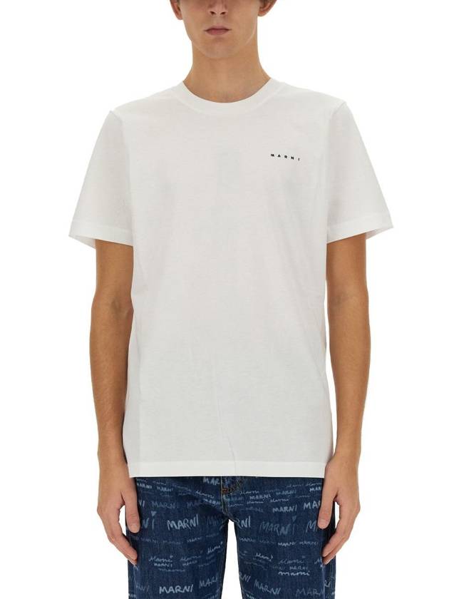 Logo Cotton Short Sleeve T-Shirt White - MARNI - BALAAN 2