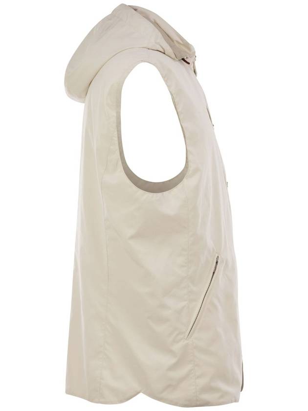 Water-repellent microfiber vest with Thermore® padding and detachable hood - BRUNELLO CUCINELLI - BALAAN 3