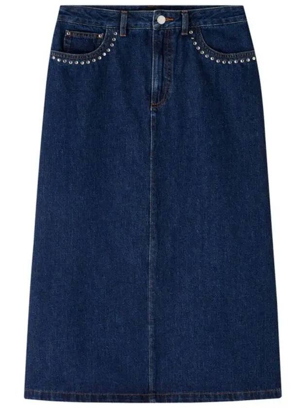 Redwood Rivet Flare Cut Denim A-Line Skirt Stonewashed Indigo - A.P.C. - BALAAN 2