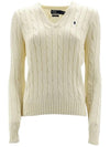 Women's Embroidered Logo Knit Top Cream - POLO RALPH LAUREN - BALAAN 3