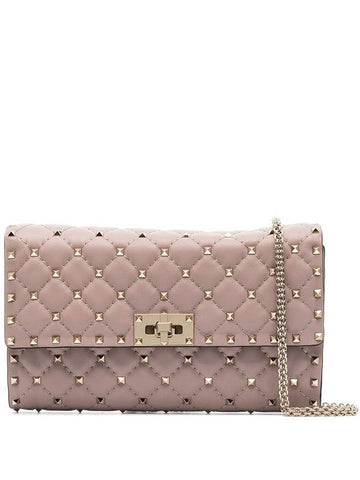 VALENTINO ROCKSTUD SPIKE CROSSBODY CLUTCH BAG - VALENTINO - BALAAN 1