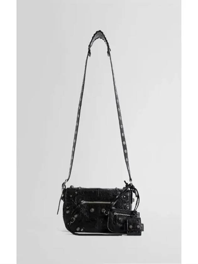 Zipper Stud Arena Lambskin Shoulder Bag Black - BALENCIAGA - BALAAN 6