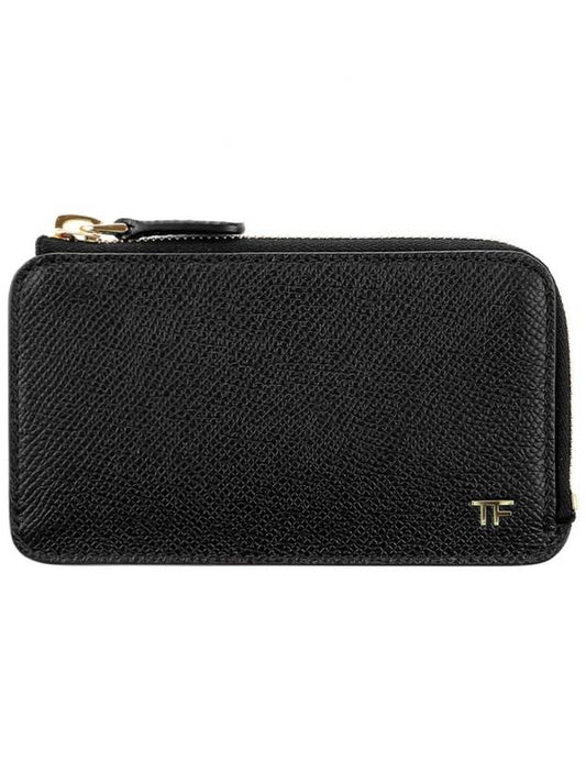 Gold Logo Zipper Card Wallet Black - TOM FORD - BALAAN 2