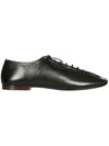 Square Toe Lambskin Lace Up Derby Black - LEMAIRE - BALAAN.