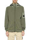 Cotton Mixed Knit Hooded Jacket Green - CP COMPANY - BALAAN 3