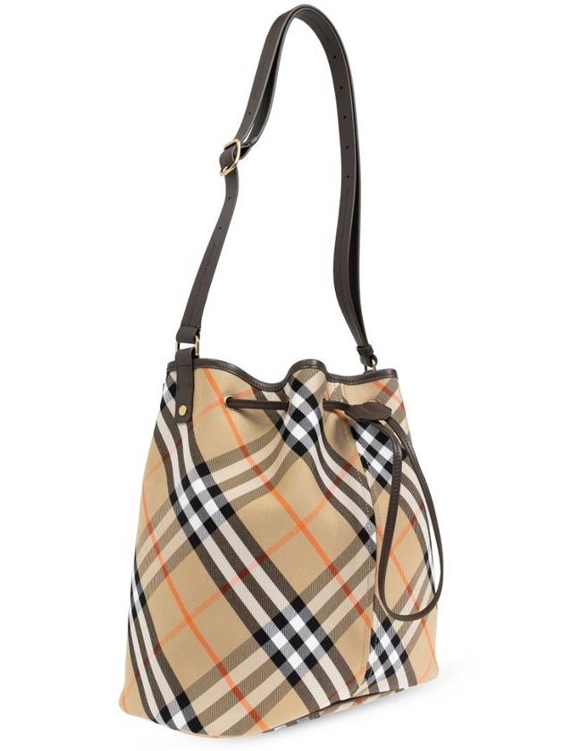 Check Cotton Bucket Bag Beige - BURBERRY - BALAAN 7