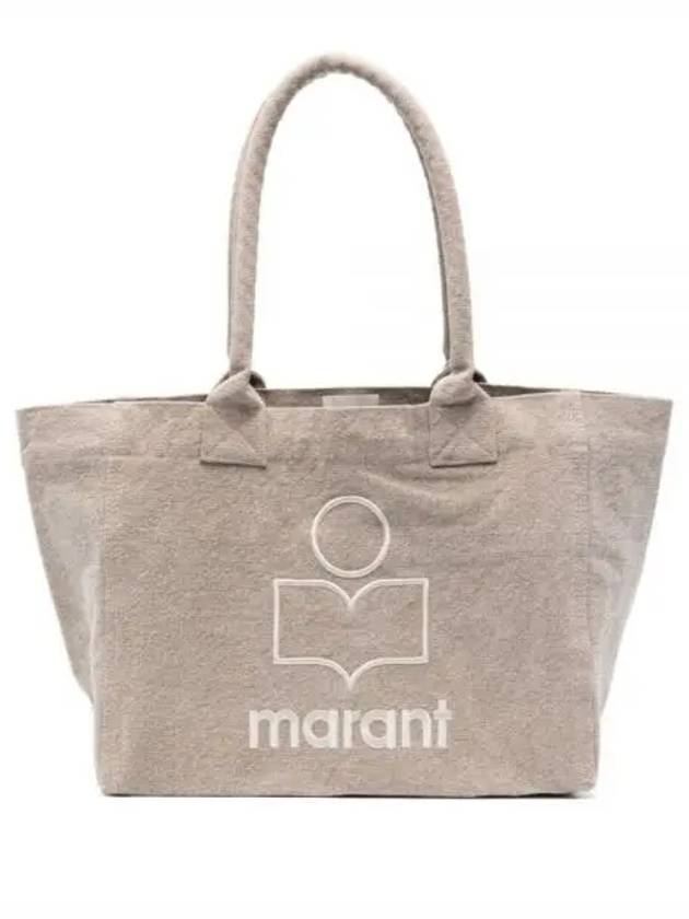 Yenky Zipper Logo Washed Cotton Tote Bag Light Grey - ISABEL MARANT - BALAAN 2