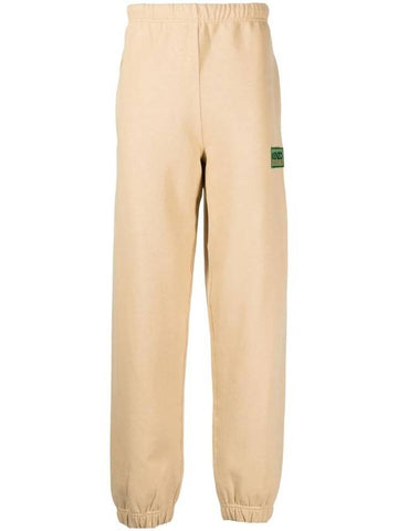 Logo Patch Track Pants Beige - KENZO - BALAAN 1