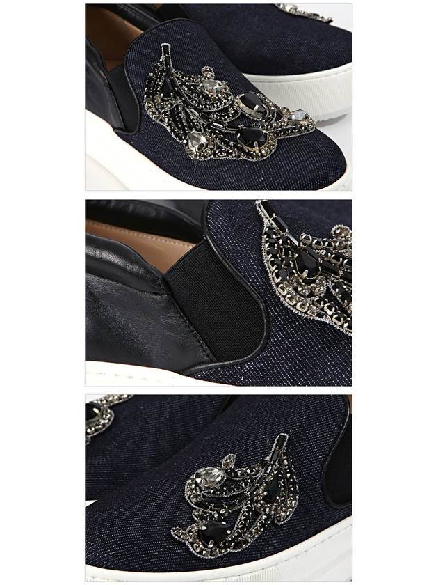 Women's Jewel Denim Slip-ons - Nº 21 - BALAAN.