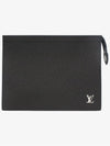 Pochette Voyage Taiga Leather Pouch Bag Black - LOUIS VUITTON - BALAAN 2