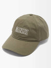 Logo Embroidered Organic Cotton Baseball Cap Women's Basic Ball Cap Hat Khaki Green 1449920 - GANNI - BALAAN 2