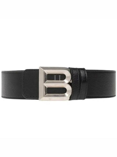 B Bold Buckle Leather Belt Black - BALLY - BALAAN 2