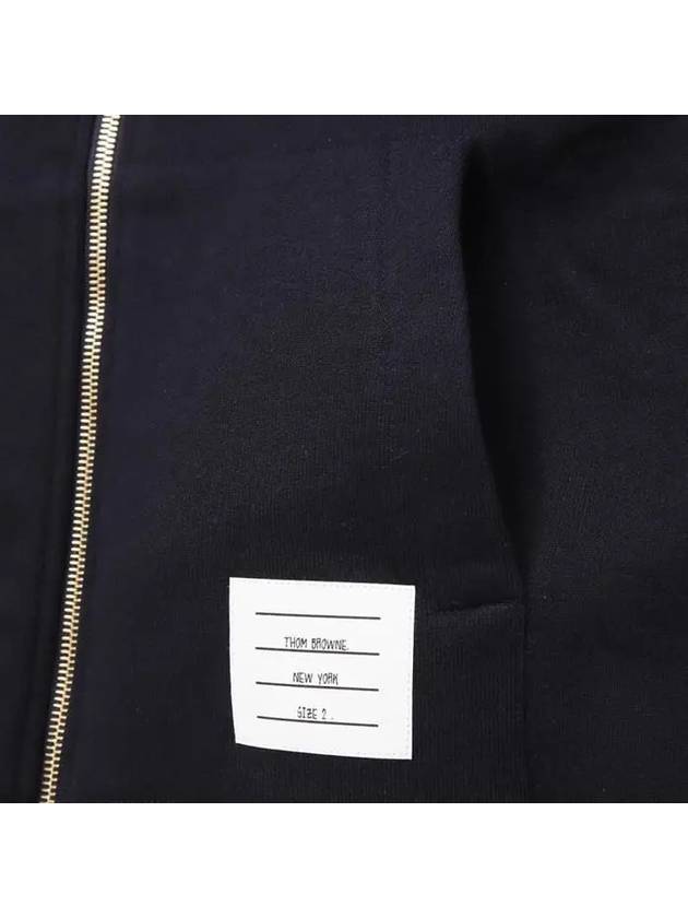 Center Back Stripe Cotton Zip Up Hoodie Navy - THOM BROWNE - BALAAN 9